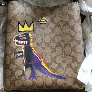Coach X Jean Michel Basquiat Town Bucket Bag In Signature Canvas